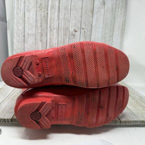 Hunter Rain Boots Womens Size 7 Pink Rubber Original Tall Classic Outdoor Matte - Picture 10 of 12